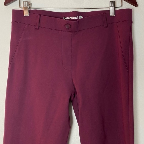 BETABRAND Womans Bootcut Yoga Classic Dress Pant Maroon Size Large - Picture 3 of 14
